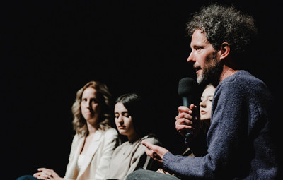 Utrinki s projekcije filma Novi sošolci in pogovora z ustvarjalci <em>Foto: Maša Pirc</em>