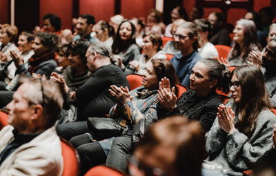 Utrinki s projekcije filma Novi sošolci in pogovora z ustvarjalci <em>Foto: Maša Pirc</em>