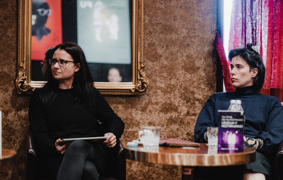 Utrinki s pogovora o(b) knjigi Urjenja v nestrinjanju <em>Foto: Maša Pirc</em>