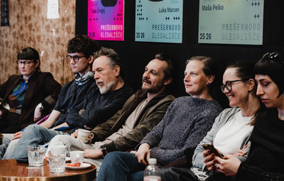 Utrinki s pogovora o(b) knjigi Urjenja v nestrinjanju <em>Foto: Maša Pirc</em>