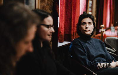 Utrinki s pogovora o(b) knjigi Urjenja v nestrinjanju <em>Foto: Maša Pirc</em>