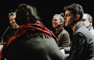 Utrinki z Okrogle mize Hiša za goste: Umetniška svoboda na kocki - gledališče v politično zaznamovanih kontekstih <em>Foto: Maša Pirc</em>