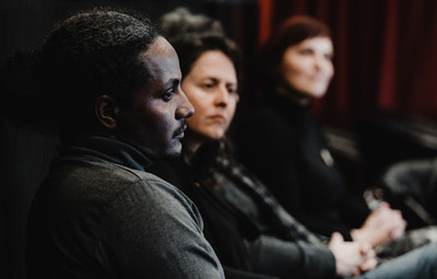 Utrinki s pogovora in predstavitve praktične gledališke delavnice ter projekta Slovenščina kot drugi in tuji jezik <em>Foto: Maša Pirc</em>