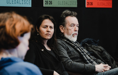 Utrinki s pogovora in predstavitve praktične gledališke delavnice ter projekta Slovenščina kot drugi in tuji jezik <em>Foto: Maša Pirc</em>