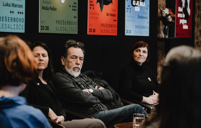 Utrinki s pogovora in predstavitve praktične gledališke delavnice ter projekta Slovenščina kot drugi in tuji jezik <em>Foto: Maša Pirc</em>