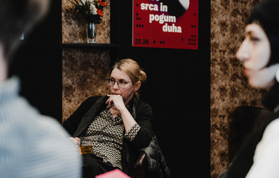 Utrinki s pogovora in predstavitve praktične gledališke delavnice ter projekta Slovenščina kot drugi in tuji jezik <em>Foto: Maša Pirc</em>