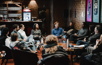 Utrinki s pogovora in predstavitve praktične gledališke delavnice ter projekta Slovenščina kot drugi in tuji jezik <em>Foto: Maša Pirc</em>